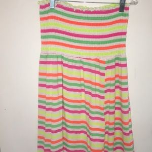 multicolored beach coverup/ tube top dress